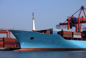 Painted Cargo Ship