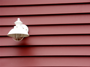 Red Siding with white Lamp