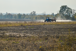 Farm equipment used to fertilizer agricultural land