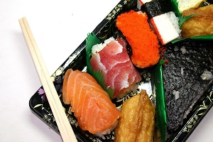 Food Tray with Nigiri Sushi