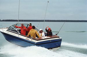 Motorboat on the water