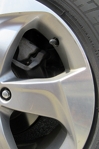 Brake pad in automotive tire