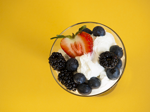 Bowl of yogurt with fruit