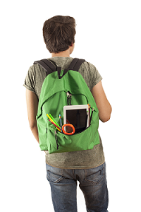 Picture of a student with backpack