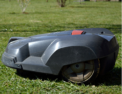 Robotic Lawnmower in grass